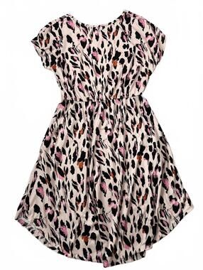 Vintage Pink Leopard Print Dress Women's Size L Y2K Party Retro